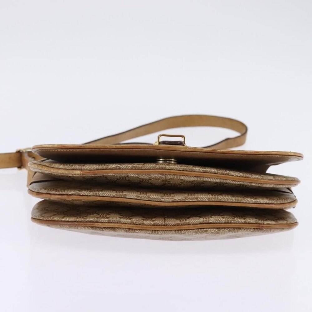 Authentic CELINE Macadam Canvas Shoulder Bag PVC Beige Gold - Picture 16 of 16